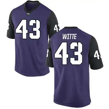Purple Game Men's Ty Witte TCU Horned Frogs Football College Jersey
