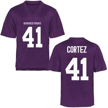 Purple Game Youth Caleb Cortez TCU Horned Frogs Football College Jersey