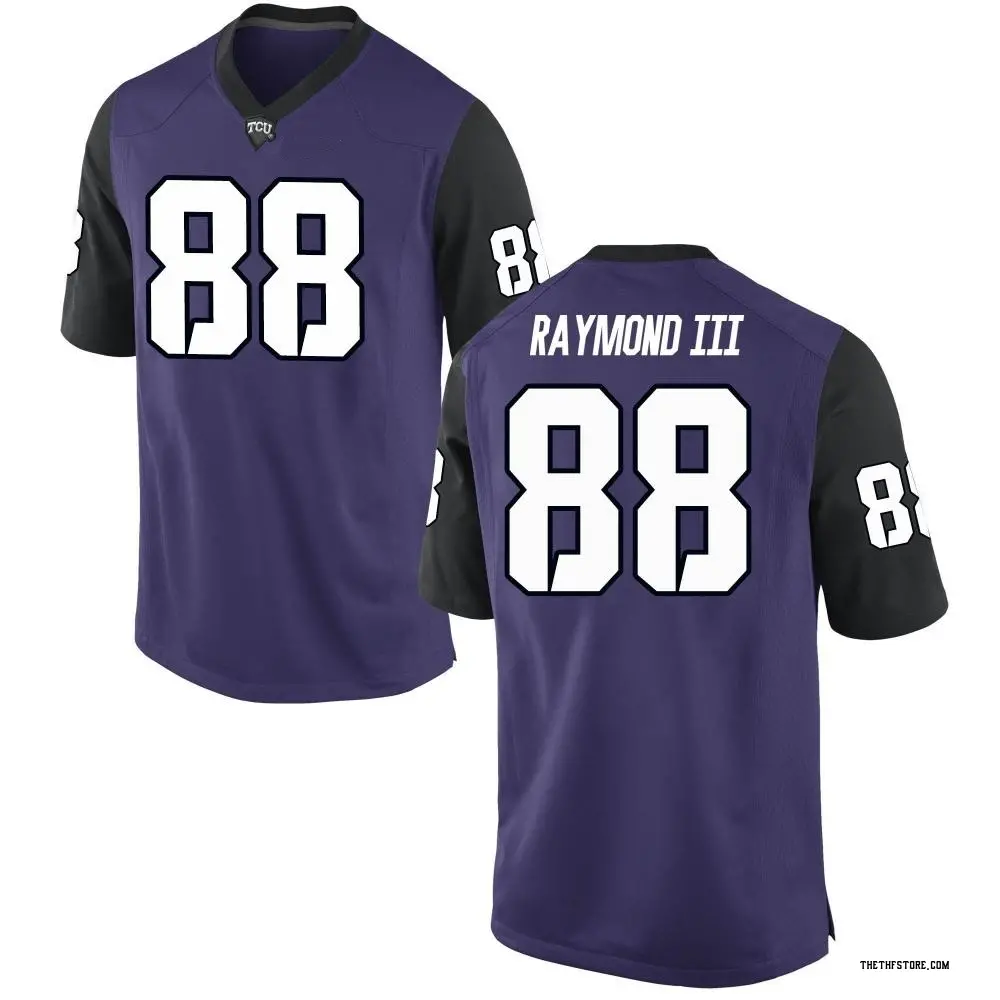 Purple Replica Men's Curtis Raymond III TCU Horned Frogs Football College Jersey