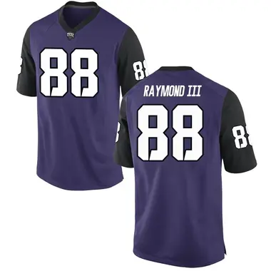 Purple Replica Men's Curtis Raymond III TCU Horned Frogs Football College Jersey