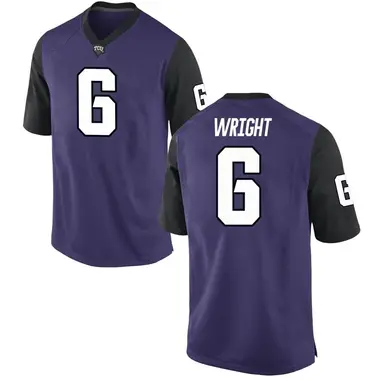 Purple Replica Men's Dylan Wright TCU Horned Frogs Football College Jersey