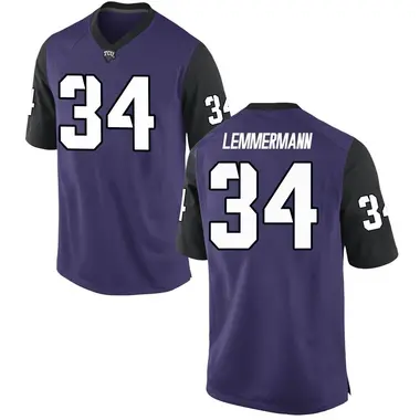 Purple Replica Men's Kyle Lemmermann TCU Horned Frogs Football College Jersey