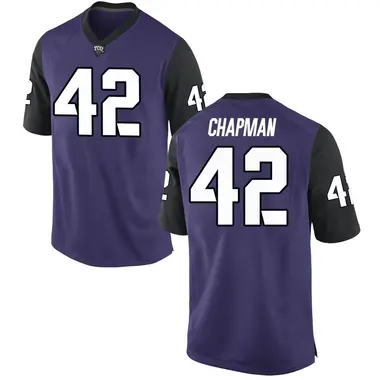 Purple Replica Men's Zachary Chapman TCU Horned Frogs Football College Jersey